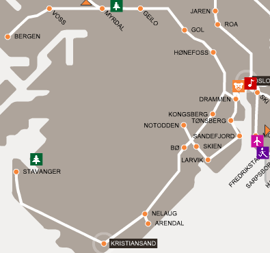 Kristiansand Train Map